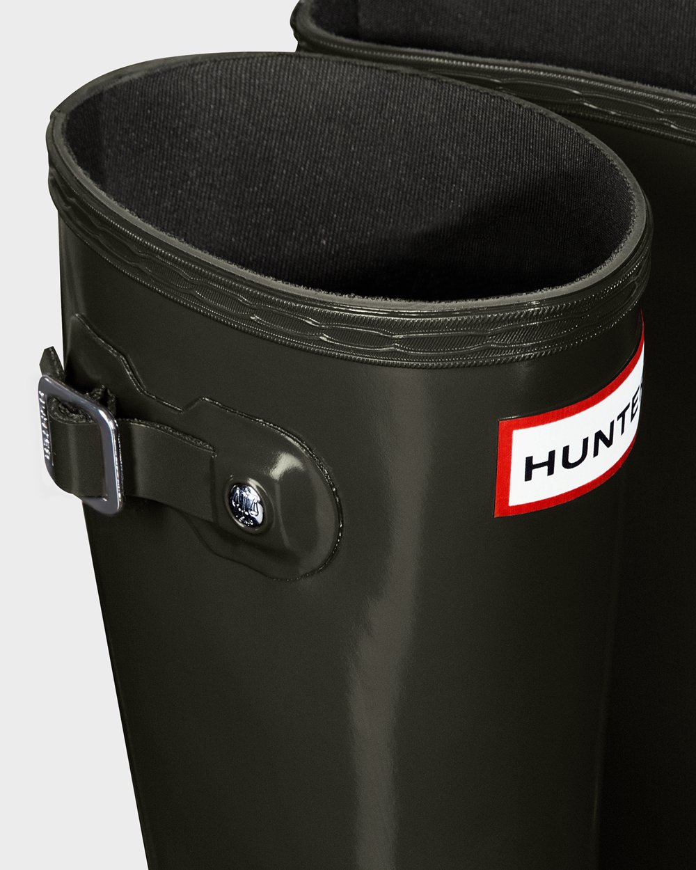 Kids Rain Boots - Hunter Original Big Gloss (58IGQLWNV) - Dark Olive